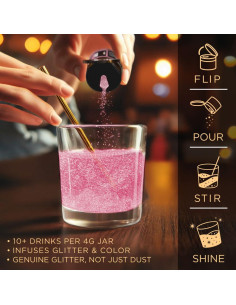 Brew Glitter Rosa Brillo Comestible 4g para Bebidas 2