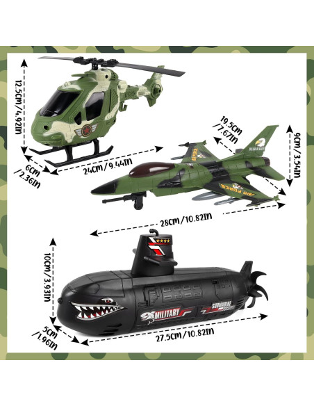 Juguete Submarino de Soldados de Ejército deAO - 7 Figuras