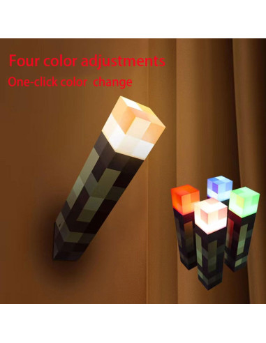 Lámpara de antorcha LED Genyerl 27.94 cm recargable USB 4 colores