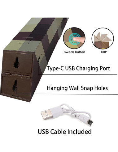 Lámpara de antorcha LED Genyerl 27.94 cm recargable USB 4 colores