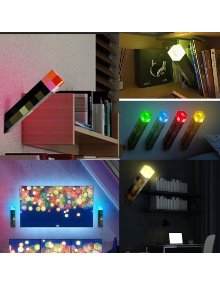 Lámpara de antorcha LED Genyerl 27.94 cm recargable USB 4 colores