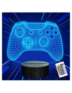 Lámpara 3D Gamepad Attivolife con Control Remoto y 16 Colores