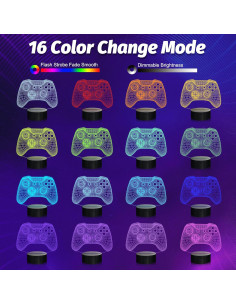 Lámpara 3D Gamepad Attivolife con Control Remoto y 16 Colores 2
