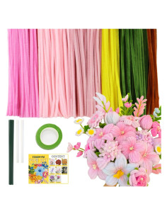 Kit de Manualidades con Limpiapipas ESUOHYM - 300 Varillas y Cinta Floral