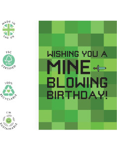 Tarjeta de Cumpleaños Minecraft Central 23 - 11.9x17 cm 2