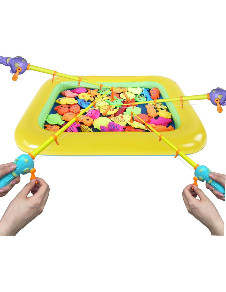 6 Cañas de Pesca Magnéticas Cleanla para Niños - Juguete de Baño