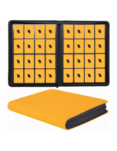 Carpeta de Tarjetas WUTONMU Amarilla 16 Bolsillos Doble Cara