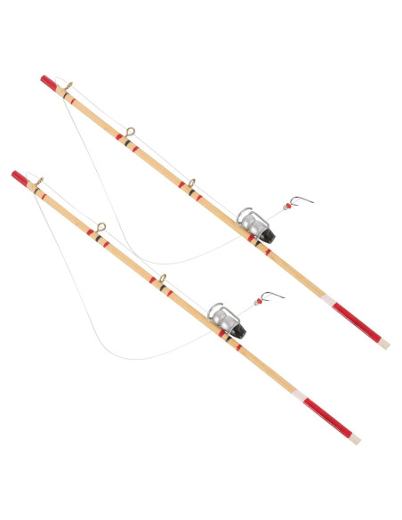 Miniatura Caña de Pescar TOYANDONA 2pcs Decorativa 17.5cm