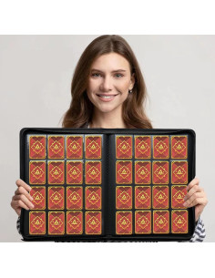 Carpeta de Tarjetas WUTONMU Amarilla 16 Bolsillos Doble Cara 2