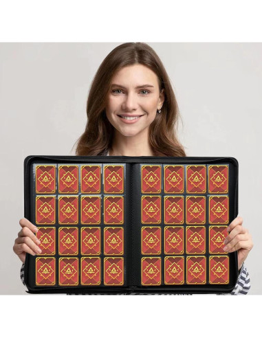 Carpeta de Tarjetas WUTONMU Amarilla 16 Bolsillos Doble Cara