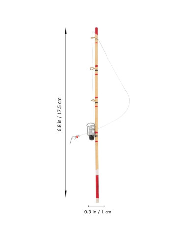 Miniatura Caña de Pescar TOYANDONA 2pcs Decorativa 17.5cm