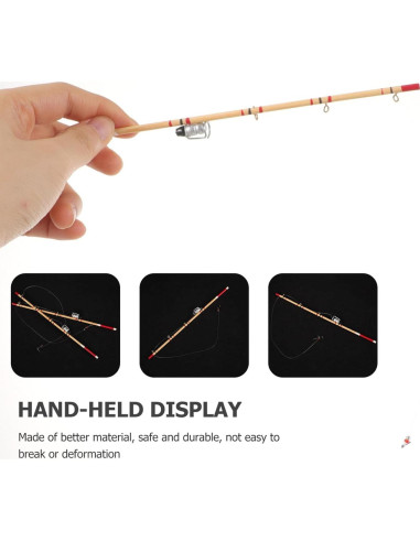 Miniatura Caña de Pescar TOYANDONA 2pcs Decorativa 17.5cm