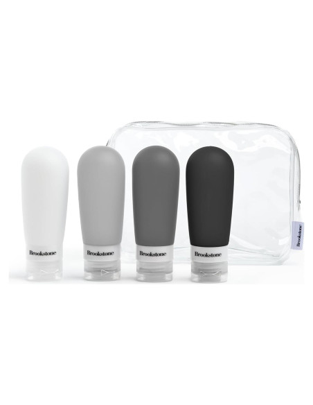 Botellas de Viaje Brookstone 4 Piezas 100 ml Silicona A Prueba de Fugas