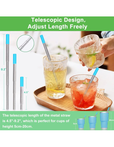 Popotes Reutilizables Plegables Kynup - Acero Inoxidable 4 Pzas