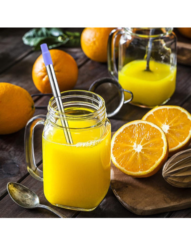 Popotes Reutilizables Plegables NAIVELY 3 Pack Acero Inoxidable