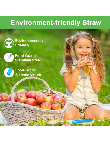 Popotes Reutilizables Plegables Kynup - Acero Inoxidable 4 Pzas