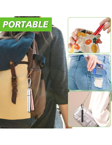 Popotes Reutilizables INVODA 5 Pack Acero Inoxidable Plegables