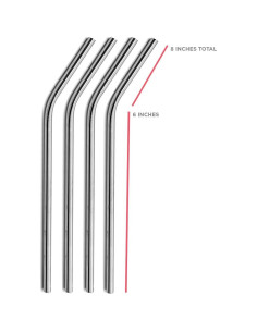 Juego de Popotes de Acero Inoxidable SIPWELL 21.5 cm Reutilizables 2
