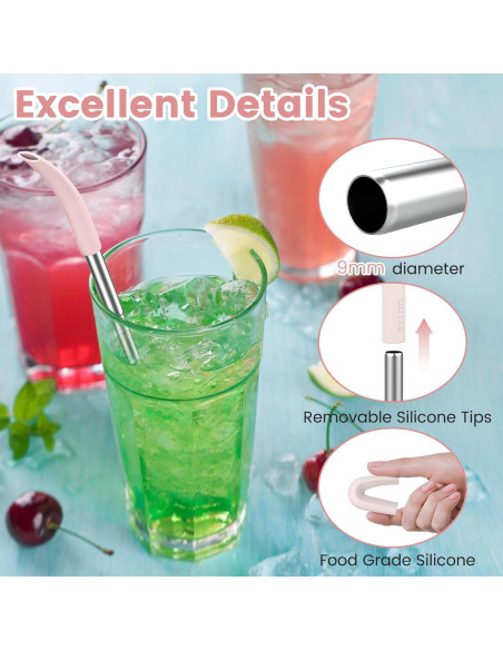 Popotes Antienvejecimiento Plegables OUTXE 2 Pcs Acero Inoxidable