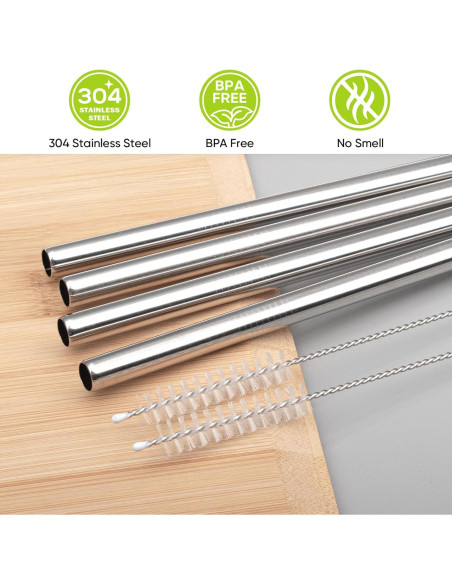 Popotes de Acero Inoxidable Gdsinstna 21 cm Reutilizables 4 PCS