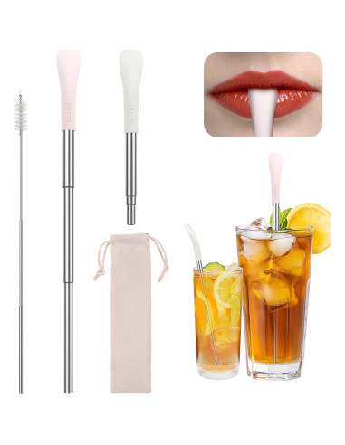 Popotes Antienvejecimiento Plegables OUTXE 2 Pcs Acero Inoxidable