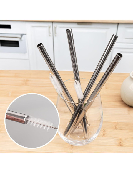 Popotes de Acero Inoxidable Gdsinstna 21 cm Reutilizables 4 PCS