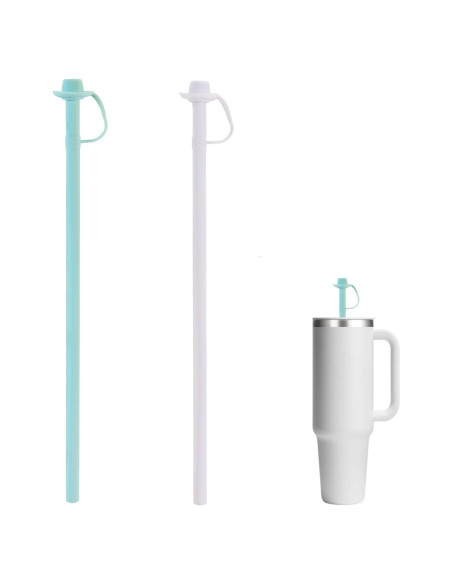 Popotes de Silicona Reutilizables HEBEICRMY 30 cm con Funda