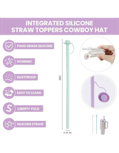 Popotes de Silicona Reutilizables HEBEICRMY 30 cm con Funda 2