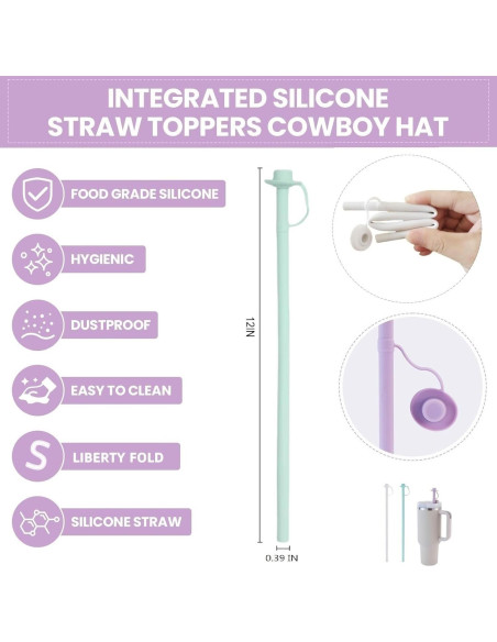 Popotes de Silicona Reutilizables HEBEICRMY 30 cm con Funda