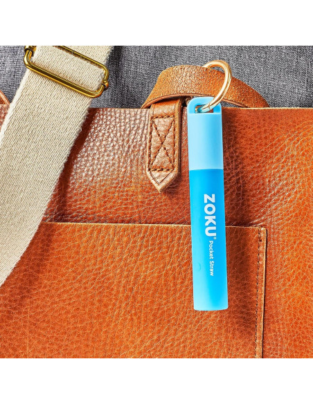 Popote Metálico Reutilizable ZOKU Azul Telescópico 10-23 cm