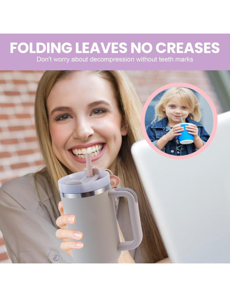 Popotes de Silicona Reutilizables HEBEICRMY 30 cm con Funda