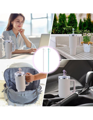 Popotes de Silicona Reutilizables HEBEICRMY 30 cm con Funda