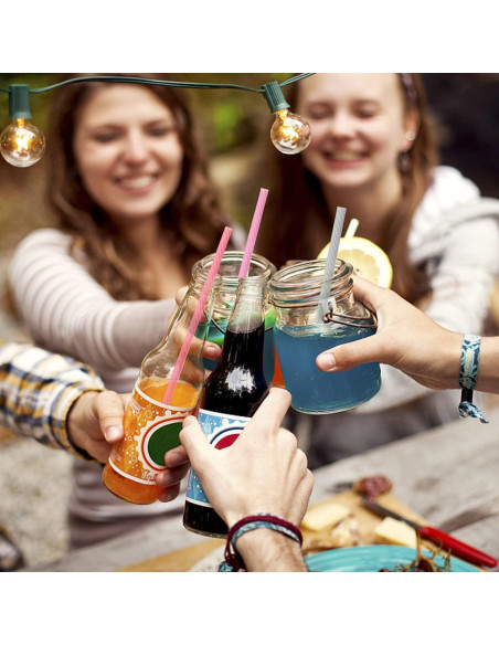 10 Pajitas Reutilizables de Silicona Huaerle con Estuche