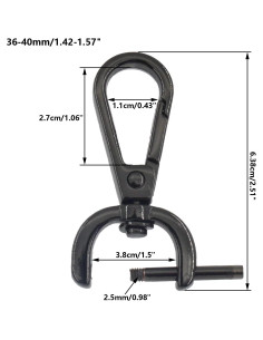 4 Ganchos de Cierre Giratorios SAFYY 3.8 cm Gunmetal 2