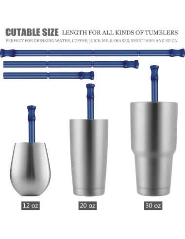 Pajitas de Silicona Reutilizables ALINK con Estuche Azul