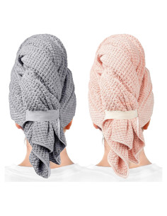 Toallas de Microfibra para el Cabello ROLSHOL - 2 Paquetes Grandes