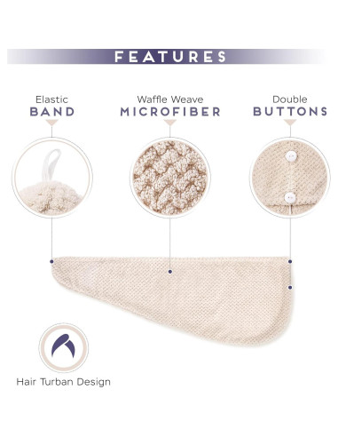 Paquete de 2 Toallas de Microfibra Beige SimpleField 66x25cm