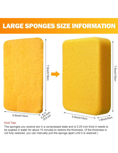 Esponjas de Limpieza Tioncy 12 Pcs 19x14x5 cm Amarillo