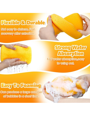 Esponjas de Limpieza Tioncy 12 Pcs 19x14x5 cm Amarillo