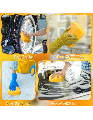 Esponjas de Limpieza Tioncy 12 Pcs 19x14x5 cm Amarillo