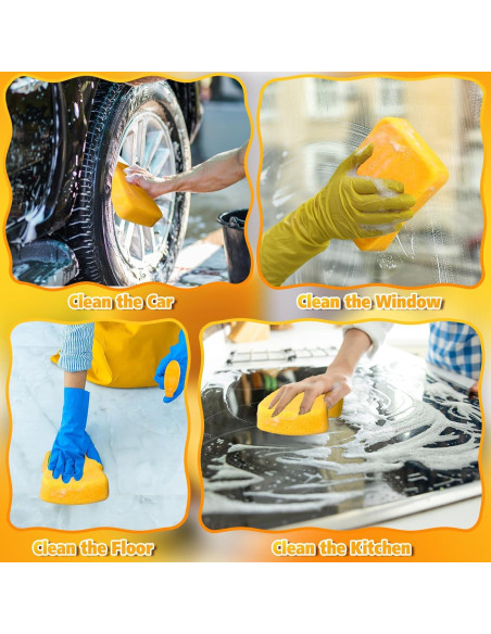 Esponjas de Limpieza Tioncy 12 Pcs 19x14x5 cm Amarillo