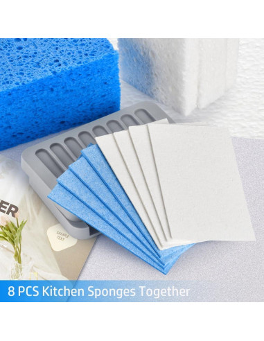Esponjas de Cocina Mcyye 8 Piezas Comprimidas Biodegradables