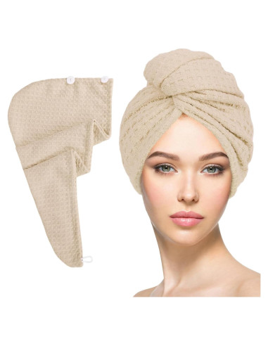 Toalla de Secado para Cabello MaopaoBeauty Microfibra Waffle 70x27 cm