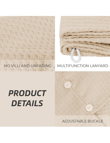 Toalla de Secado para Cabello MaopaoBeauty Microfibra Waffle 70x27 cm