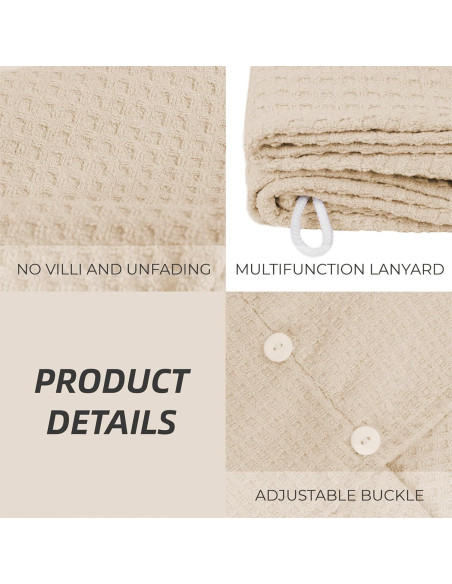 Toalla de Secado para Cabello MaopaoBeauty Microfibra Waffle 70x27 cm