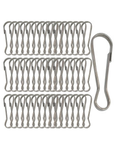 60 Ganchos de Resorte Acero Inoxidable Bytiyar 32mm Clips