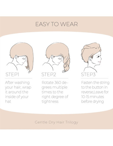 Toalla de Secado para Cabello MaopaoBeauty Microfibra Waffle 70x27 cm