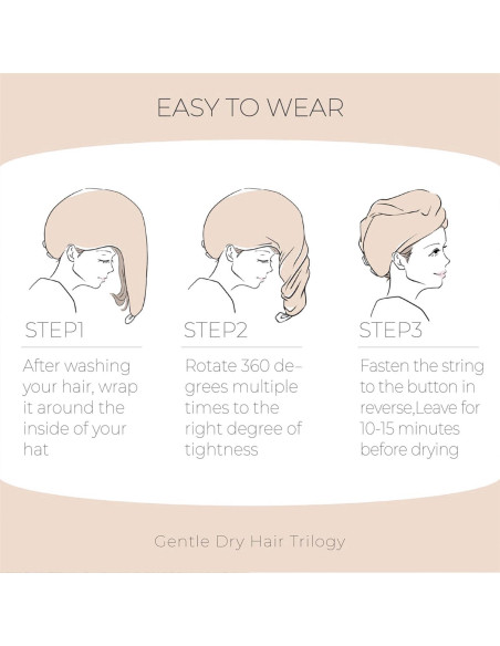 Toalla de Secado para Cabello MaopaoBeauty Microfibra Waffle 70x27 cm