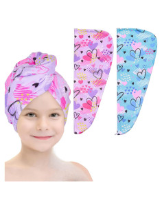 Toalla de Microfibra para Cabello Basumee 2 Piezas Secado Rápido