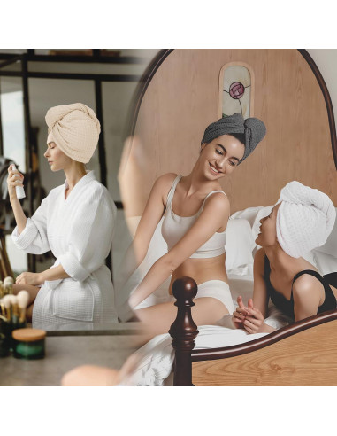 Toalla de Secado para Cabello MaopaoBeauty Microfibra Waffle 70x27 cm